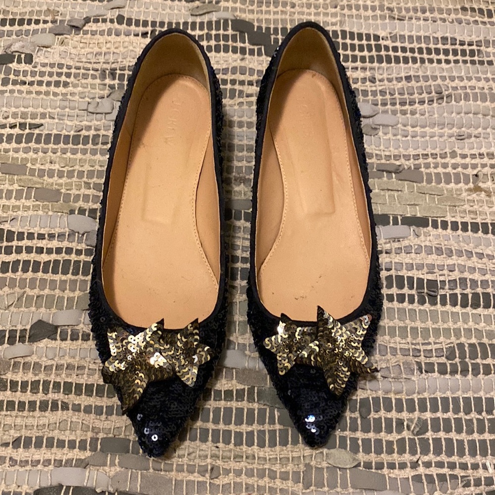 ❤️🎁Exquisite J. CREW Sequin Flats 🎈 Mint condition